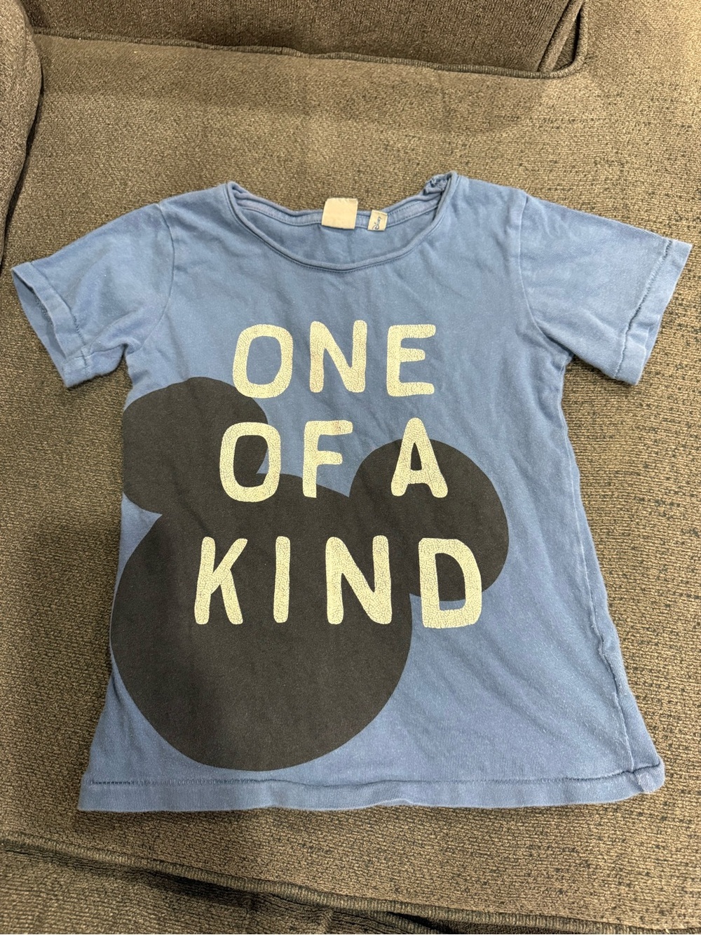 Junk Food Clothing Blue Kids Tee with Black Graphic and Cream Lettering